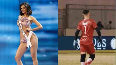 Futbolista recrea la pasarela de Sheynnis Palacios en el campo de juego (+Video)