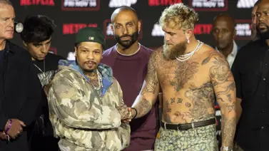 Jake Paul y Gervonta Davis tuvieron el primer careo previo a su pelea