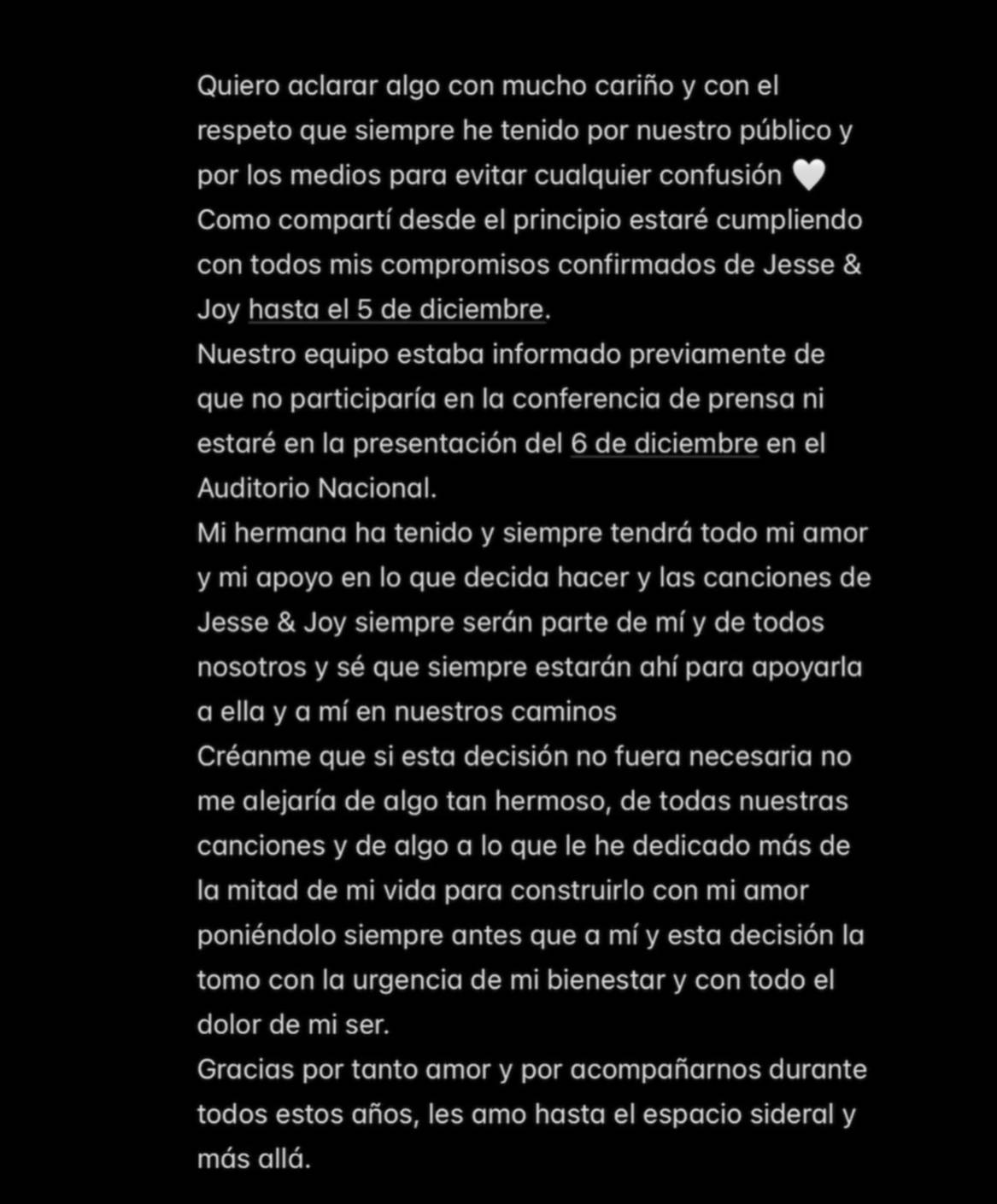 Jesse se aleja y Joy rompe el silencio: ¿qué pasará ahora con Jesse & Joy? Jesse se aleja y Joy rompe el silencio: ¿qué pasará ahora con Jesse & Joy?