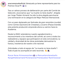 La muerte no tiene dueño: La película venezolana que buscará el Oscar en 2027 La muerte no tiene dueño: La película venezolana que buscará el Oscar en 2027