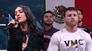 Danna Paola entonó el himno de México en la estelar pelea del Canelo Álvarez (+Video)
