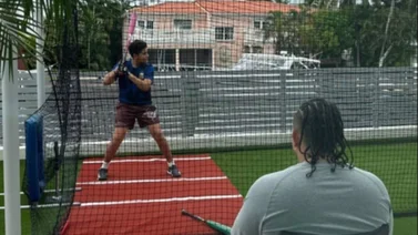 Mira a Miguel Cabrera como coach de bateo de su hijo Christopher (+Videos)