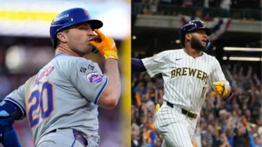 MLB: Pete Alonso se pone a la par de Jackson Chourio en liderato ofensivo (+Video)