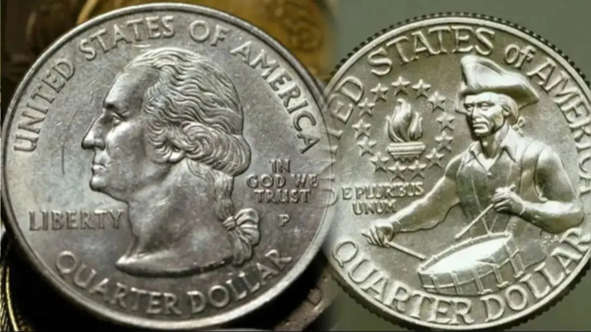 Monedas de 25 centavos de Estados Unidos, conocidas como quarters