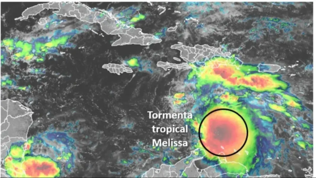 Tormenta tropical Melissa avanza en el Caribe