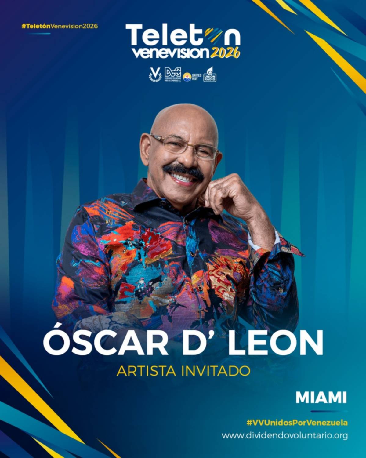 Teletón Venevisión 2026: Oscar D'León y Yuri entre los artistas confirmados
