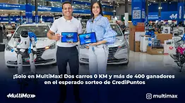 ¡Solo en MultiMax! Dos carros 0 KM y más de 400 ganadores en el esperado sorteo de agosto y septiembre de CrediPuntos 