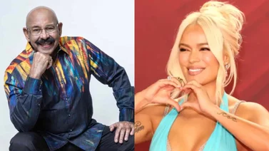 Karol G "La Bichota" cerquita del "Sonero del mundo" Oscar D’León (+Foto)