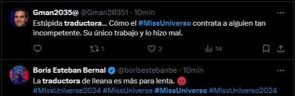 Usuarios acribillan a la traductora que asistió a Venezuela en el Miss Universo 2024