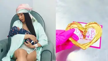 Cardi B transformó el cordón umbilical de su bebé en una joya bañada en oro Cardi B transformó el cordón umbilical de su bebé en una joya bañada en oro