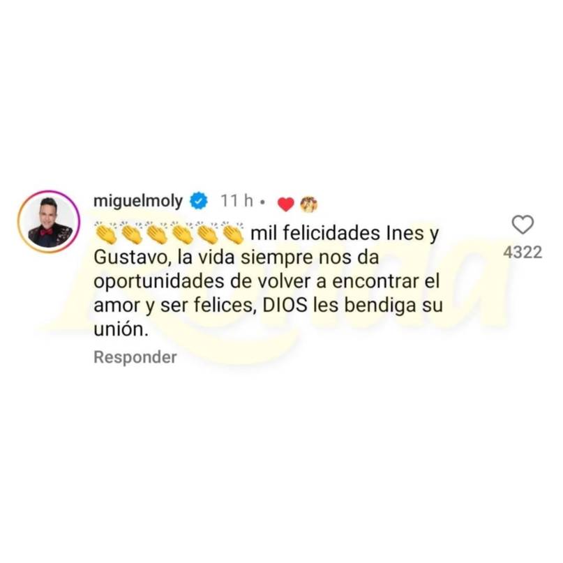 Miguel Moly felicita a su exesposa, Inés María Calero por su boda (+Mensaje)