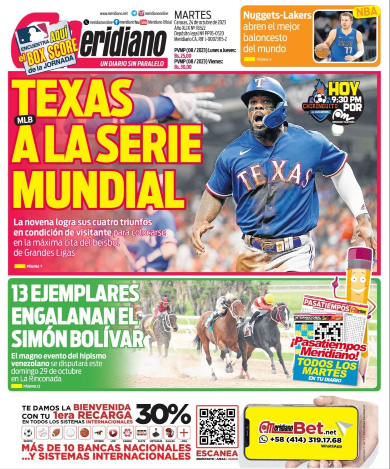 JORNADA DE LA MLB. Horarios, pitchers y las 3 transmisiones en Venezuela